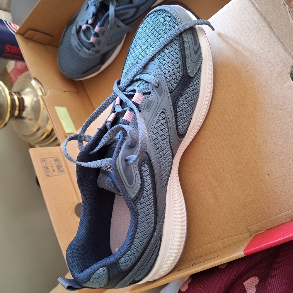 Blue and Gray Athletic Sneakers